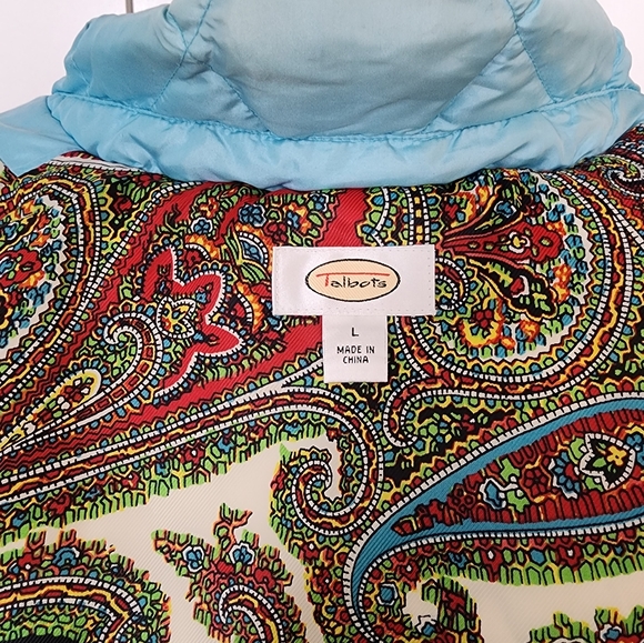 Talbots Down Puffer Vest Womens Blue Button Up Pockets Quilted - Picture 5 of 5